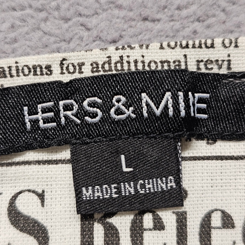 Hers & Mine Corset Belt Womens L Multi Newspaper Print Lace Up Front Back Zip - Picture 6 of 12